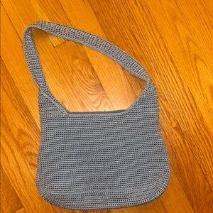 Gray Crochet Shoulder Bag
